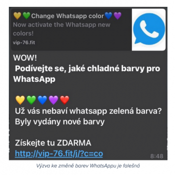 WhatsApp Farebná schéma